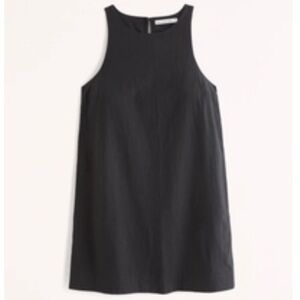 Abercrombie & Fitch High-Neck Linen-Blend Mini Dress